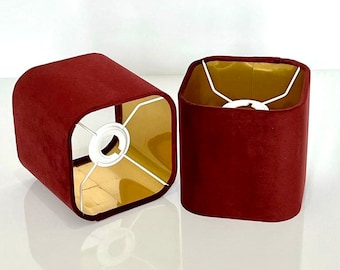 New luxury premium quality round Square burgundy red upholstery velvet lamp And Pendant Shade -burgundy