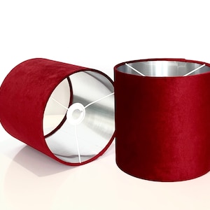 new luxury red velvet colour lamp shade and pendant light shade with copper , gold and silver   panels lining