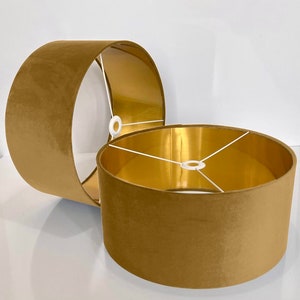 nieuwe luxe fluwelen goudgele bekleding fluwelen trommel lampenkap en hanglampenkap geschikt voor zowel tafel als plafond