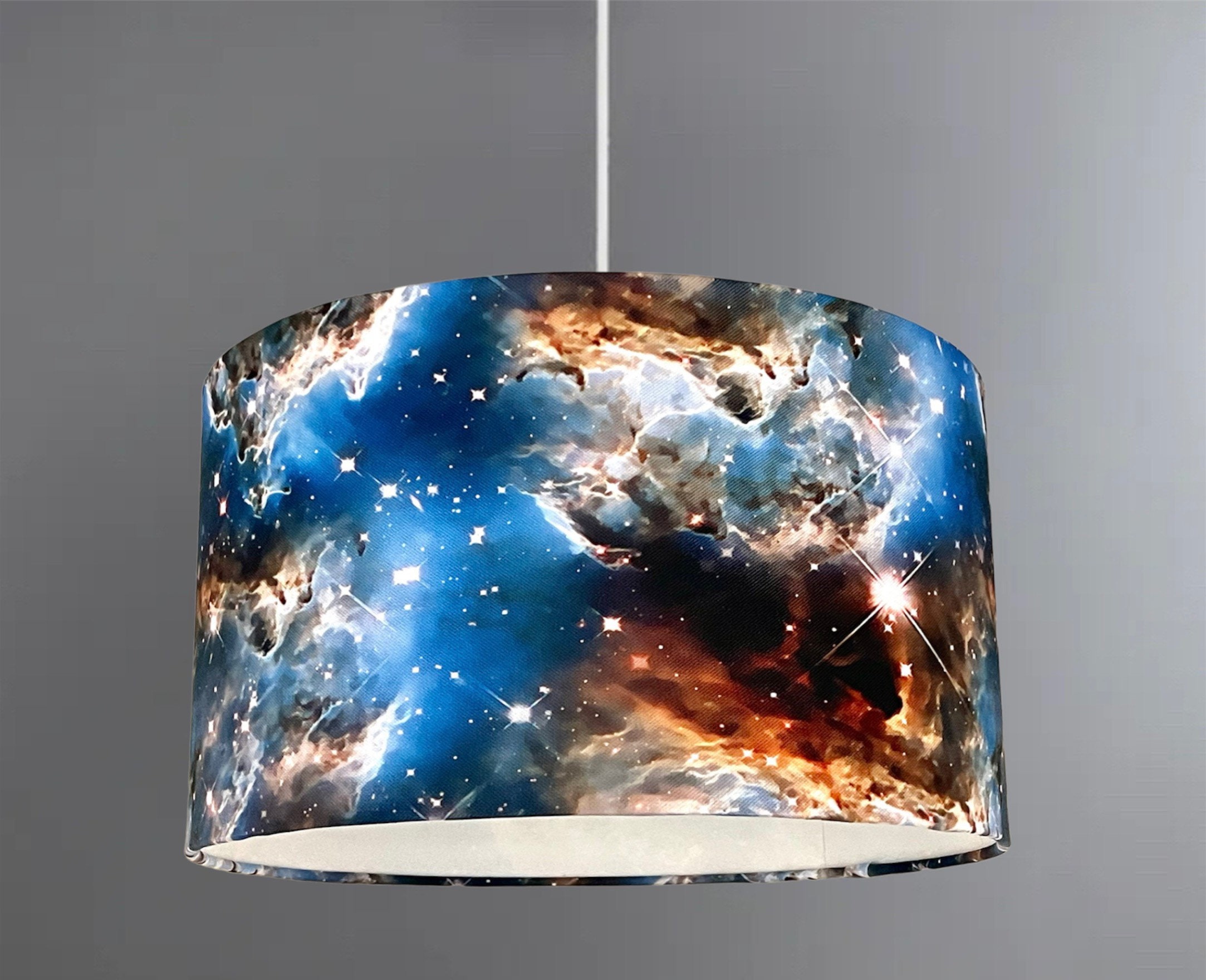 Blue uplighter lamp shade deals