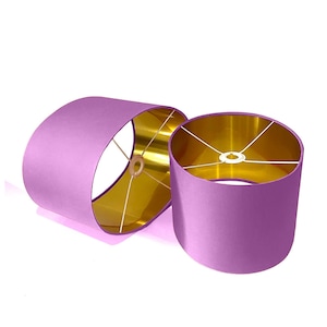 New luxury high quality handmade lotus purple  24   fabric lamp shade oval shape lamp shade OVAL metallic lining