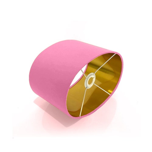 New luxury high quality sugar pink 28  cotton  fabric lamp shade oval shape lamp shade OVAL metallic lining
