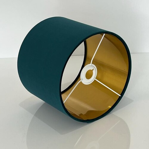 Navy Blue Velvet Lamp Shade Mirror Copper Lining Velvet Etsy