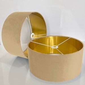 nuovo paralume per lampada a tamburo in velluto color crema e paralume per lampada a sospensione adatto sia per tavolo che per soffitto