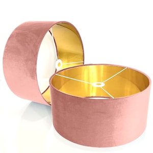 New high quality upholstery english rose pink velvet lamp shade with metallic lining lining suitable tables and ceiling lamps