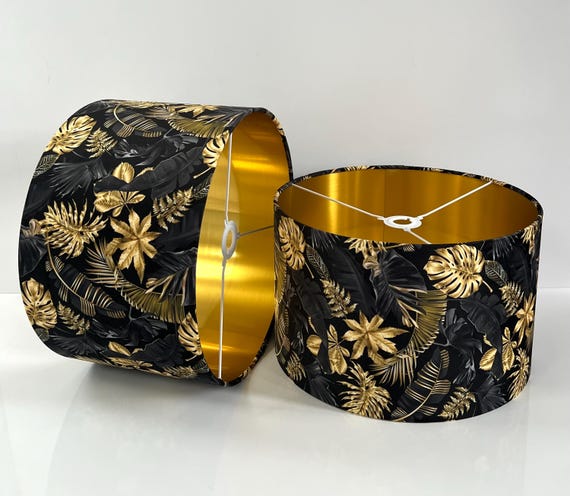Lampenschirme 6er-Set, Moderne Kleine Lampenschirm Clip On, Schwarz Gold Glockenlampenschirme