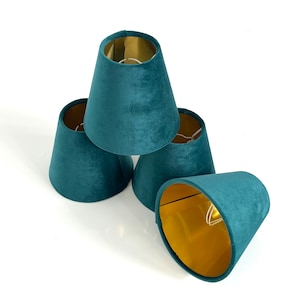 New made to order teal velvet candle clip lamp shade for wall and chandelier purchase lamp shade available in multi colour and lining