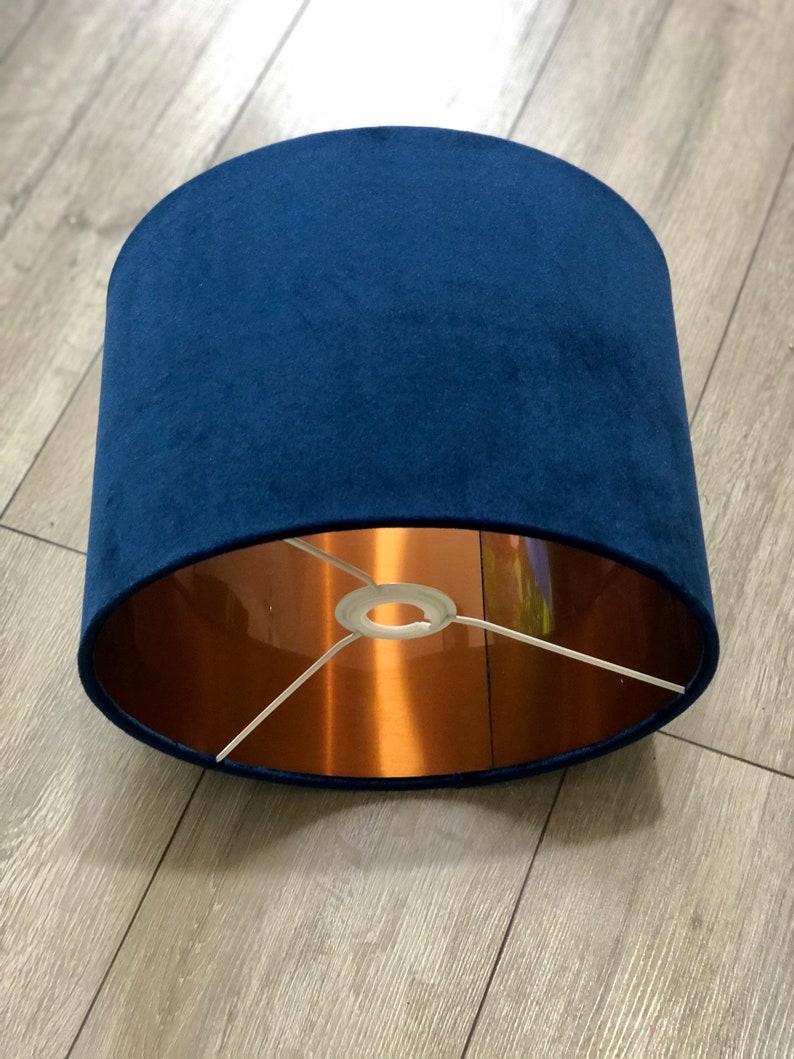 New luxury velvet navy blue lamp shade and pendant light Etsy