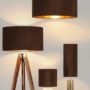 nuovo paralume per lampada a tamburo in velluto color cannella di lusso e paralume per lampada a sospensione adatto sia per tavolo che per soffitto
