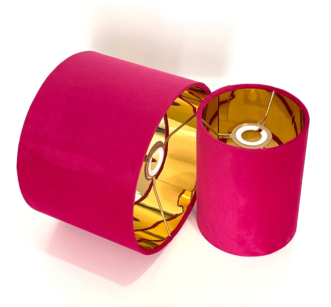 New High Quality Upholstery Hot Pink Velvet Lamp Shade With Etsy UK