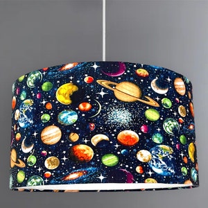 New high quality kids room planets solar system  in space digital print lamp shade and pendant light shade