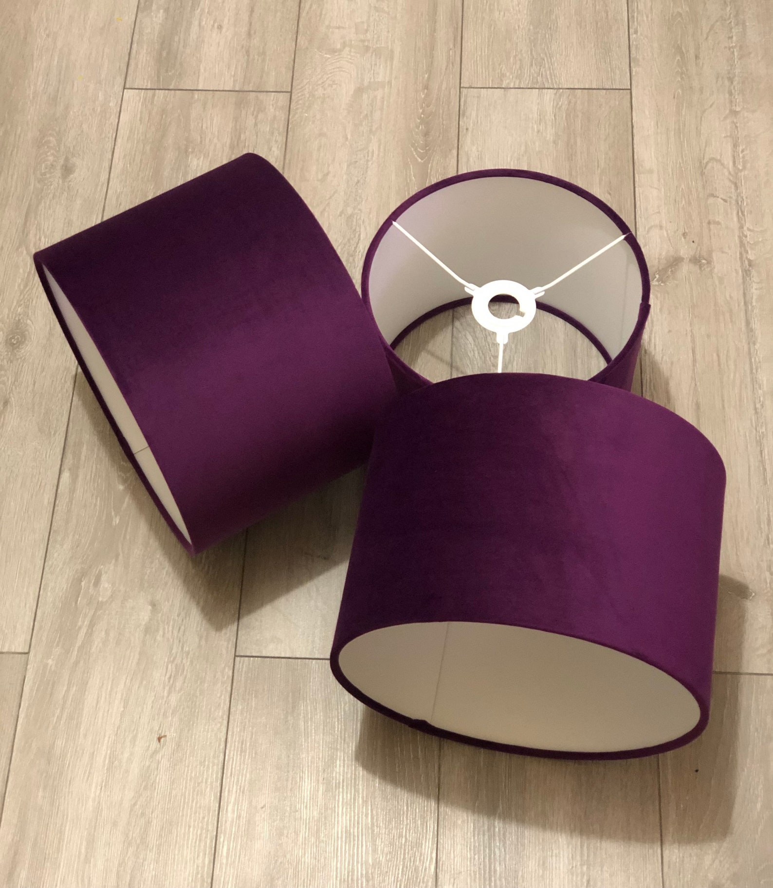 New HQ Modern Plum Soft Velvet Table and Ceiling Lamp Shade Etsy UK