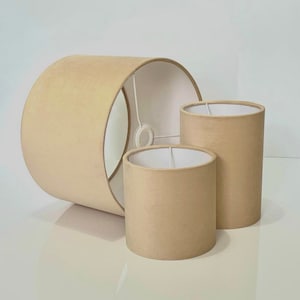 New high quality upholstery velvet  fabric lamp shade pendant light shade drum shape Cloud cream