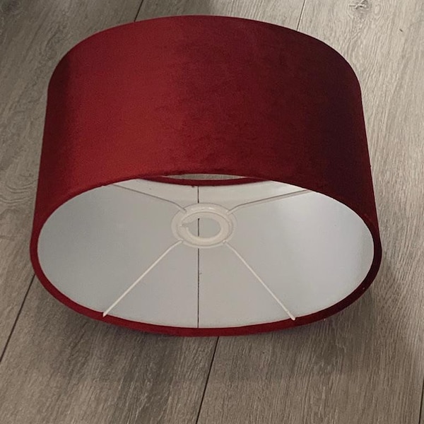 New luxury high quality dark red velvet fabric lamp shade oval shape lamp shade