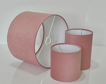 New high quality upholstery velvet  fabric lamp shade pendant light shade drum shape English rose pink