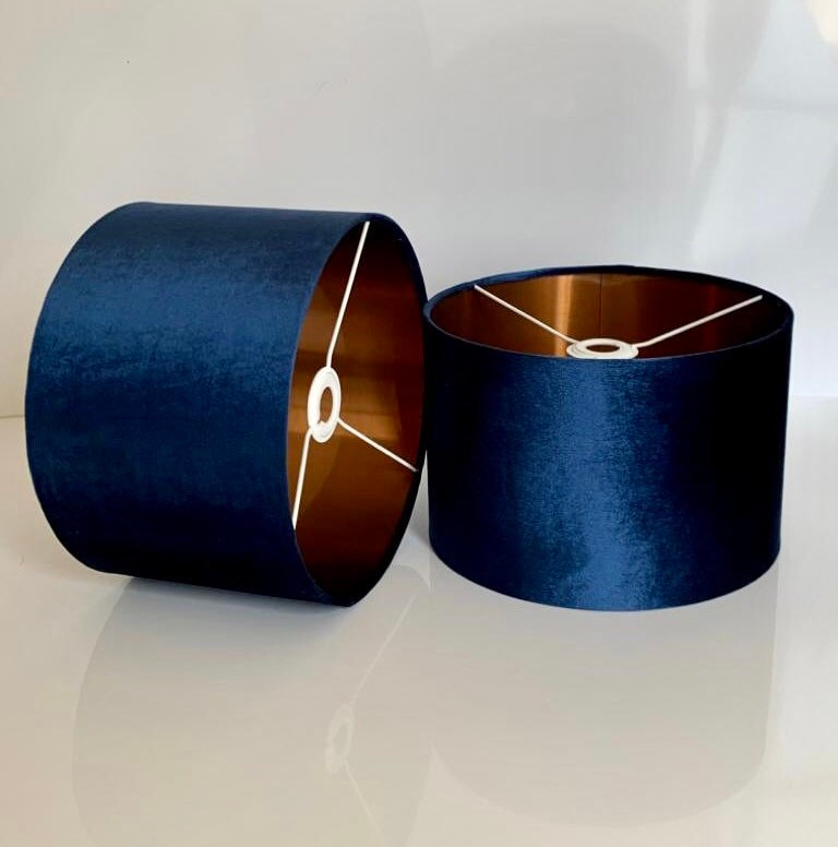 New Luxury Velvet Navy Blue Lamp Shade and Pendant Light Shade Etsy UK