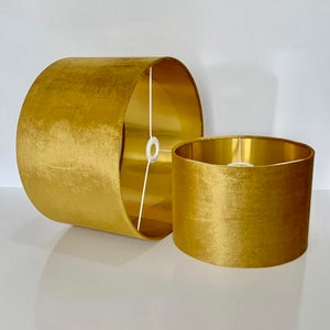 new luxury handmade by order drum velvet mustard gold velvet lamp shade  pendant light lamp shade with metallic  panels lining