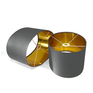 New luxury high quality grey OC 5 cotton fabric lamp shade oval shape lamp shade OVAL metallic lining