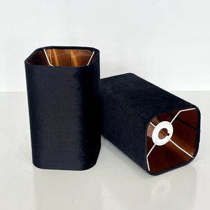 New luxury premium quality round Square velvet lamp And Pendant Shade with metallic lining black