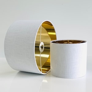 New luxurious classic linen fabric lamp shade pendant light shade in white colour with metallic linings