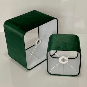 New luxury premium quality round Square bellisimo velvet lamp shade And Pendant light  Shade -bottle green