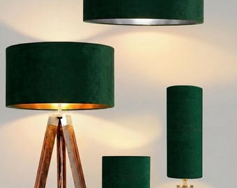 new luxury velvet bottle dark green velvet lamp shade and pendant light shade with metallic panels lining suitable for tables and ceiling