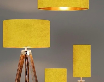 New high quality upholstery lemon yellow velvet drum shape lamp shade pendant lamp shade all shapes and sizes available suitable for all
