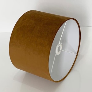 New high quality upholstery velvet  fabric lamp shade pendant light shade drum shape old gold colour