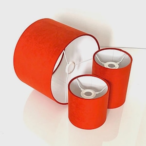 New high quality upholstery velvet  fabric lamp shade pendant light shade drum shape Pumpkin orange