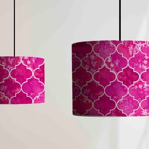 New made to order lamp shade moroccan pattern mixed fabric pink Moroccan pattern lamp shade pendant light shade