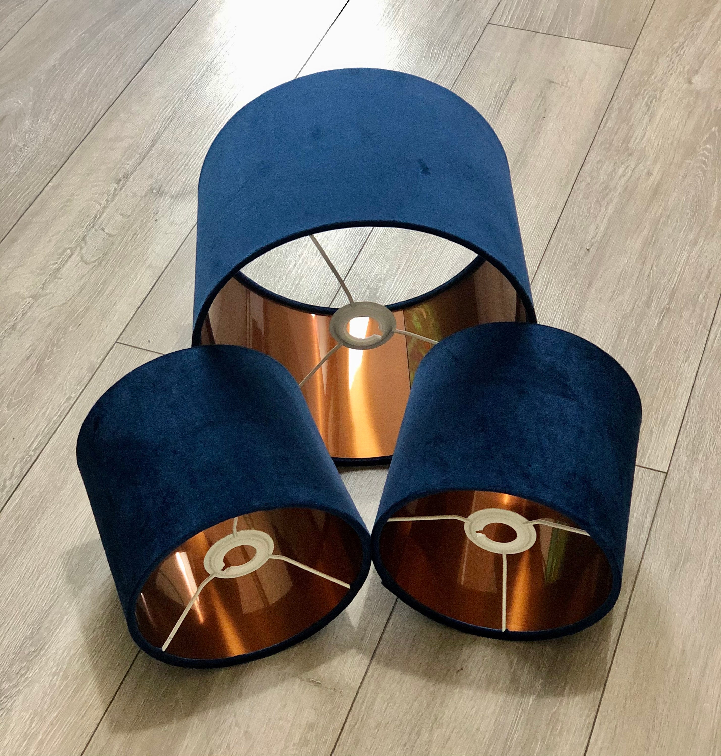 New luxury velvet navy blue lamp shade and pendant light Etsy