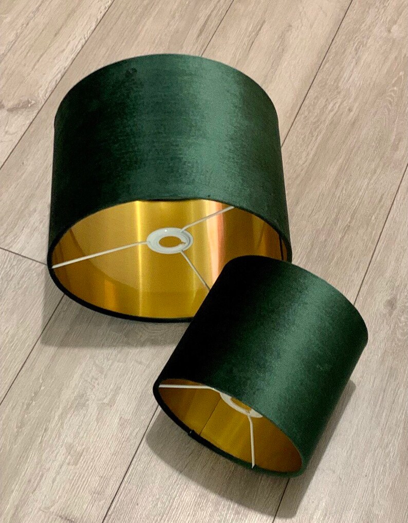New Luxury Velvet Bottle Green Lamp Shade and Pendant Light Etsy UK