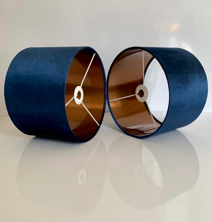 New Luxury Velvet Navy Blue Lamp Shade and Pendant Light Shade Etsy UK