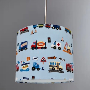 new HQ children room cars trucks pattern lamp shade and pendant light shade-blue