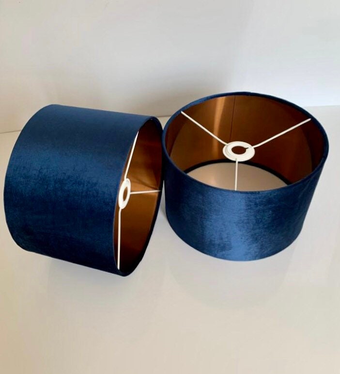 New Luxury Velvet Navy Blue Lamp Shade and Pendant Light Shade Etsy UK