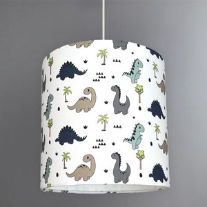 new HQ kids room dinosaur print with trees pattern lamp shade pendant shade White clean fabric