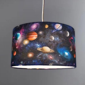 New high quality kids room planets solar system  in space digital print lamp shade and pendant light shade