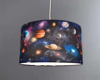 New high quality kids room planets solar system  in space digital print lamp shade and pendant light shade