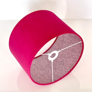New luxury HQ double sided hot pink velvet and mini pink leopard print on pink fabric combination lamp shade pendant light shade