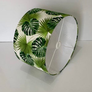 new HQ luxury large green palm leaves print table lamp and pendent ceiling lamp light shade