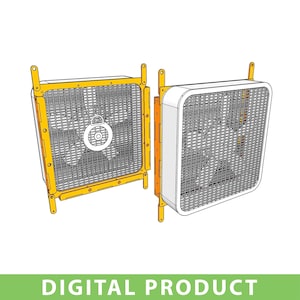 Custom Box Fan Filter Holder Template, Printable DIY Air Filter Design, Digital Download for CNC, Instant Home Air Purifier Accessory