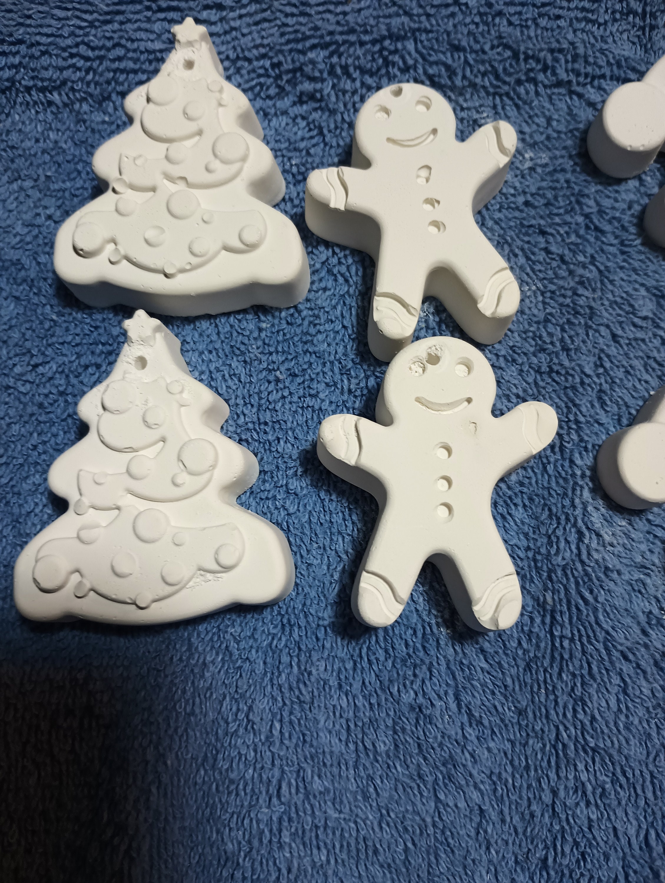 Christmas Ornaments 3 Ready to Paint Plaster Set of 10 Etsy