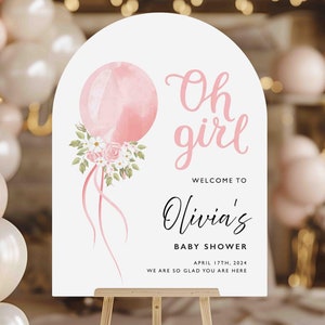 Acrylic Baby Shower Welcome Sign | Custom Baby Shower Sign | Personalized Baby Shower Sign | Custom Acrylic Sign | Baby Girl Arch