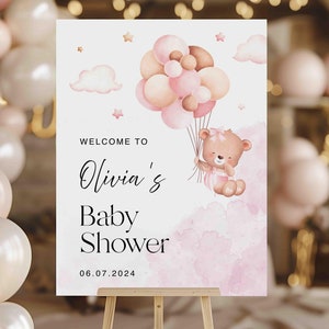 Acrylic Baby Shower Welcome Sign | Custom Baby Shower Sign | Personalized Baby Shower Sign | Custom Acrylic Sign | Baby Girl Rectangle