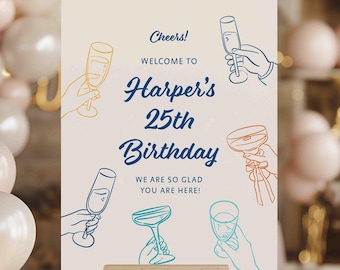 Acrylic Birthday Sign | Personalized Birthday Sign | Welcome Birthday Sign | Happy Birthday Sign | Custom Birthday Sign | Custom Party Sign