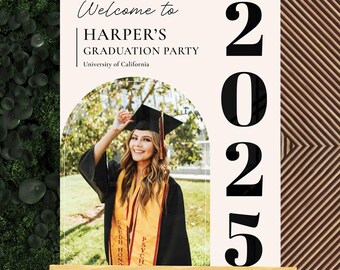 Graduation Welcome Party Sign Custom Photo Grad Party Sign Personalized Graduation Decoration High School Graduation College Graduation Sign