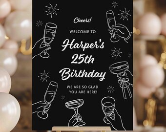 Acrylic Birthday Sign | Personalized Birthday Sign | Welcome Birthday Sign | Happy Birthday Sign | Custom Birthday Sign | Custom Party Sign