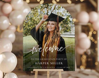 Acrylic Graduation Party Sign | Custom Graduation Sign | Personalized Graduation Sign | Graduation Photo Sign | Printed Graduation Sign