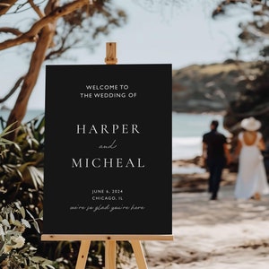 Acrylic Wedding Welcome Sign | Entrance Wedding Sign | Custom Wedding Sign | Wedding Sign | Welcome to our Wedding Sign Black Rectangle