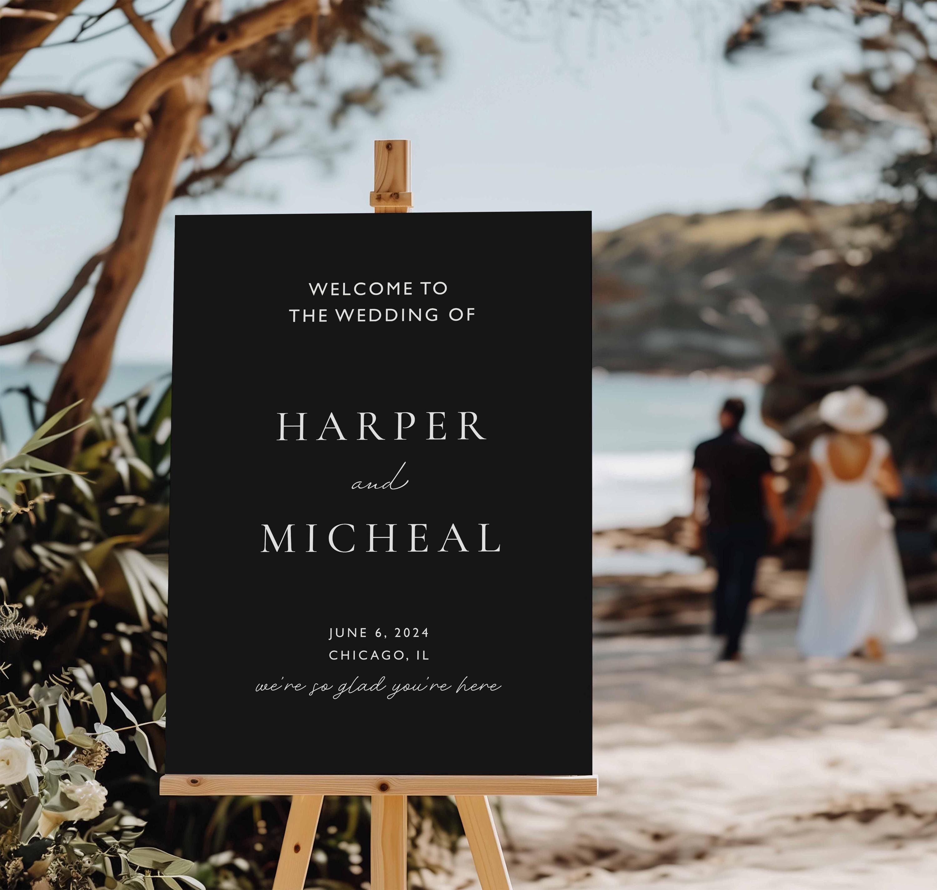 Acrylic Wedding Welcome Sign | Entrance Wedding Sign | Custom Wedding Sign | Wedding Sign | Welcome to our Wedding Sign Black Rectangle